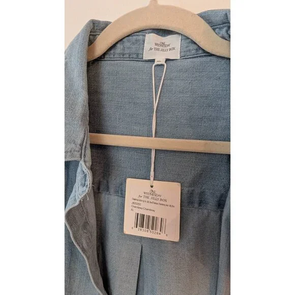 NWT One Wednesday Jilly Box Chambray Shirt - Picture 3 of 5